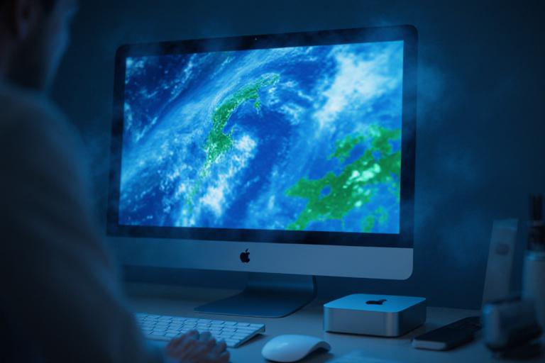 Meteorological data rendering smoothly on a fast Mac computer setup